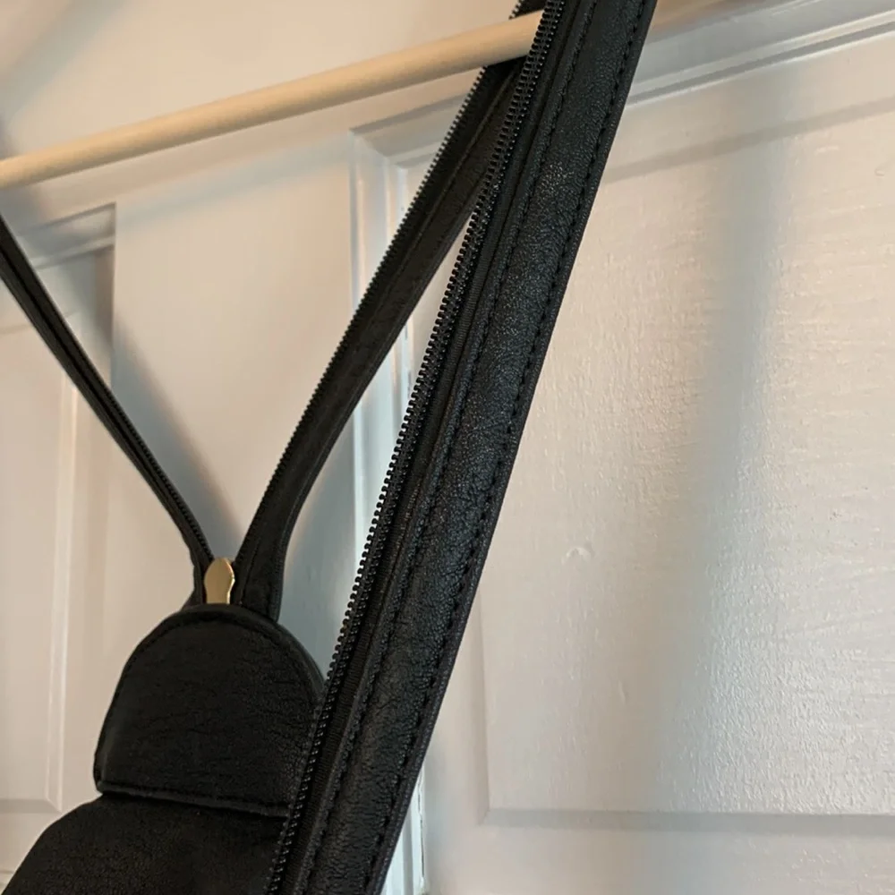 Faux leather black convertible crossbody/mini backpack purse - Picture 7 of 11